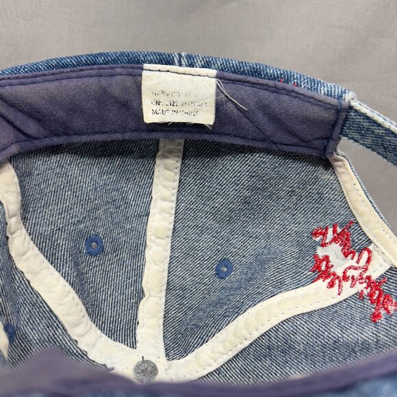 Carnival Cruise Line Strapback Hat Cap Blue Denim Souvenir Distressed Dad Mens - Picture 10 of 14